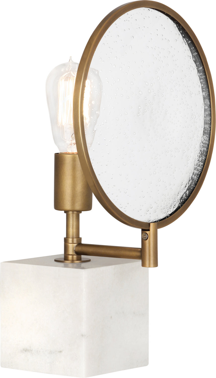 Robert Abbey - One Light Accent Lamp - Fineas - Alabaster Stone Base and Aged Brass- Union Lighting Luminaires Decor