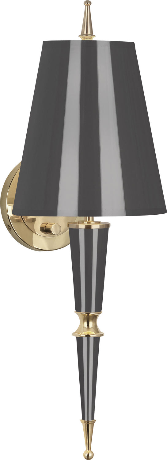 Robert Abbey - One Light Wall Sconce - Jonathan Adler Versailles - Ash Lacquered Paint w/Modern Brass- Union Lighting Luminaires Decor