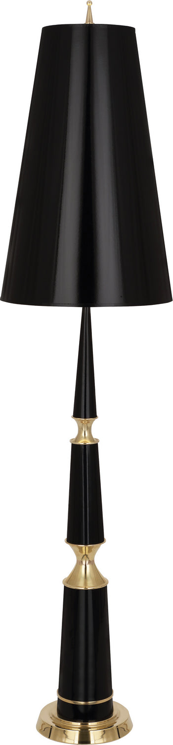 Robert Abbey - One Light Floor Lamp - Jonathan Adler Versailles - Black Lacquered Paint w/Modern Brass- Union Lighting Luminaires Decor