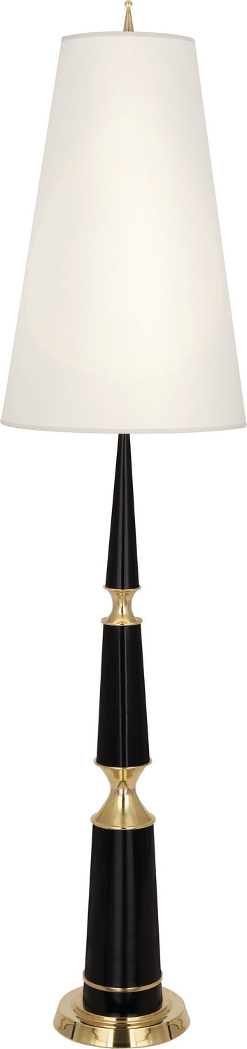 Robert Abbey - One Light Floor Lamp - Jonathan Adler Versailles - Black Lacquered Paint w/Modern Brass- Union Lighting Luminaires Decor