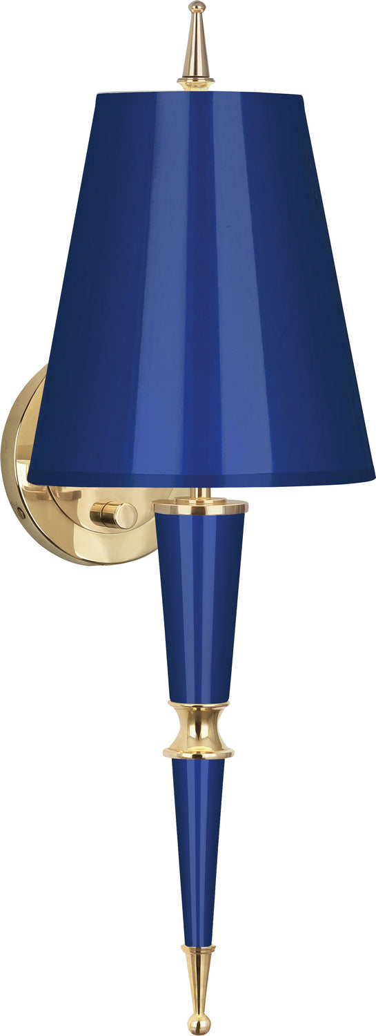 Robert Abbey - One Light Wall Sconce - Jonathan Adler Versailles - Navy Lacquered Paint w/Modern Brass- Union Lighting Luminaires Decor