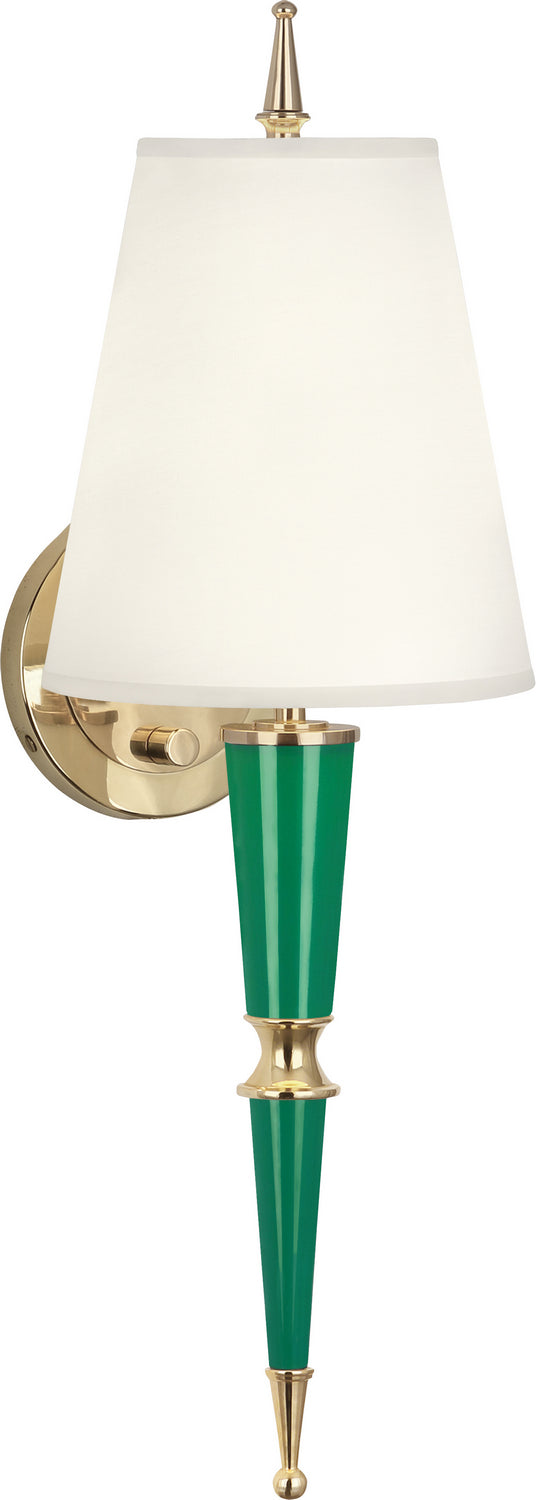 Robert Abbey - One Light Wall Sconce - Jonathan Adler Versailles - Emerald Lacquered Paint w/Modern Brass- Union Lighting Luminaires Decor