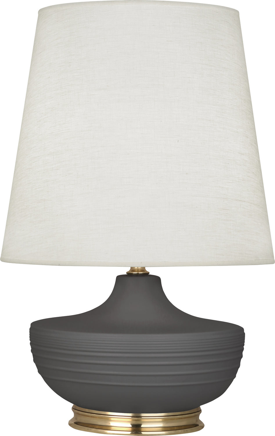 Robert Abbey - One Light Table Lamp - Michael Berman Nolan - Matte Ash Glazed Ceramic w/Modern Brass- Union Lighting Luminaires Decor