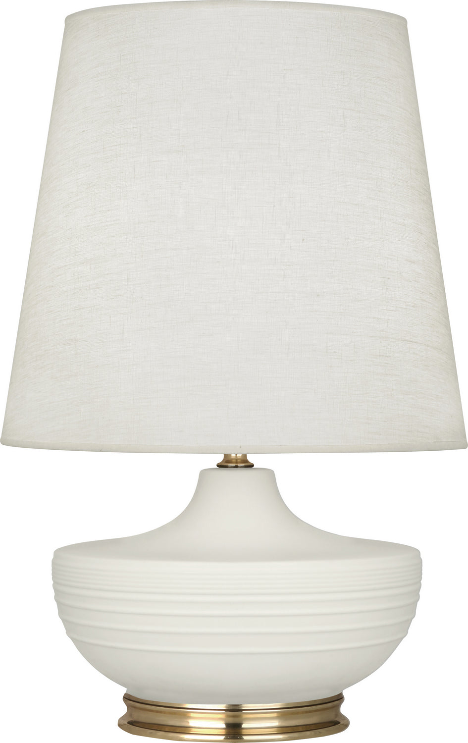 Robert Abbey - One Light Table Lamp - Michael Berman Nolan - Matte Lily Glazed Ceramic w/Modern Brass- Union Lighting Luminaires Decor