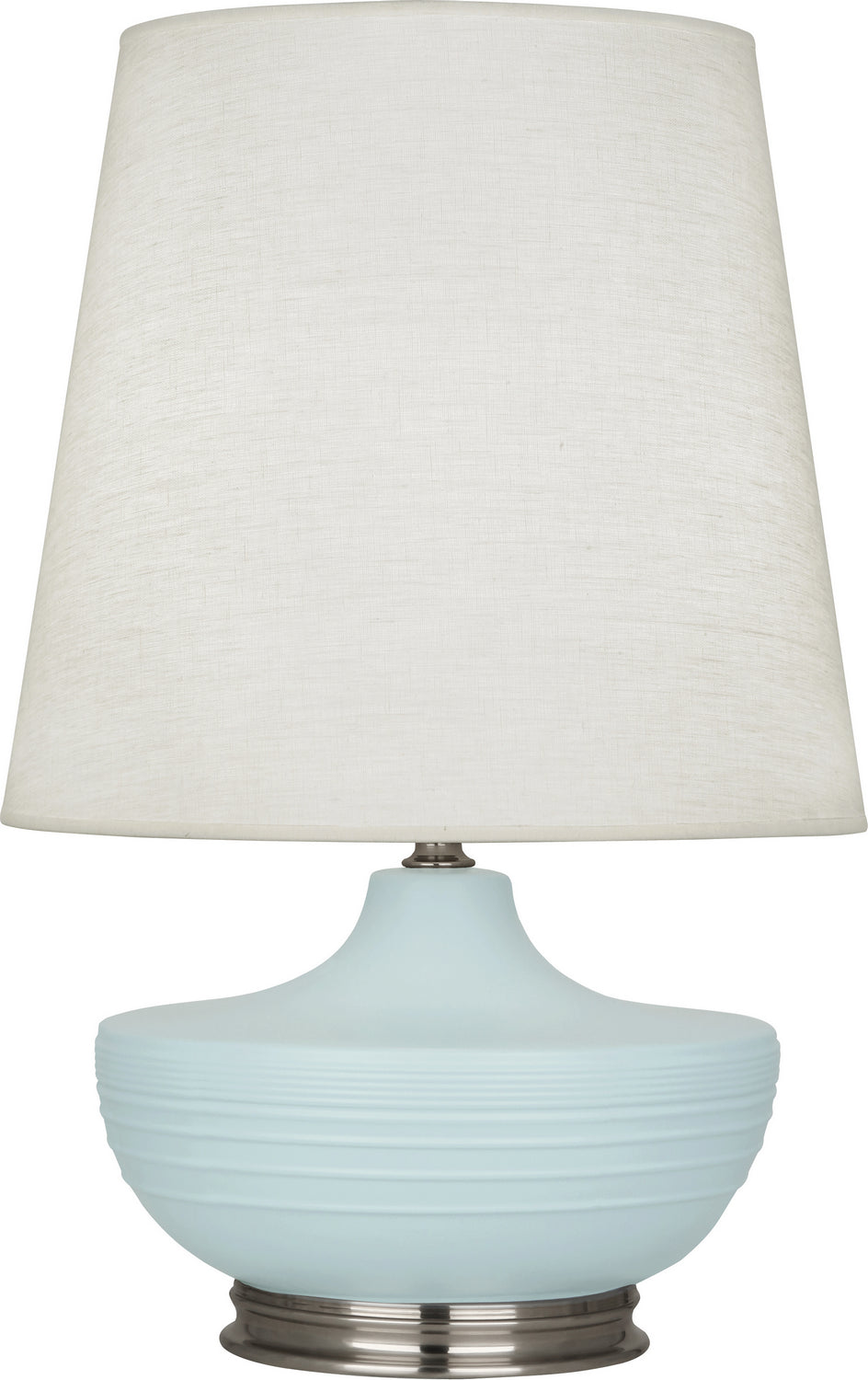 Robert Abbey - One Light Table Lamp - Michael Berman Nolan - Matte Sky Blue Glazed Ceramic w/Dark Antique Nickel- Union Lighting Luminaires Decor