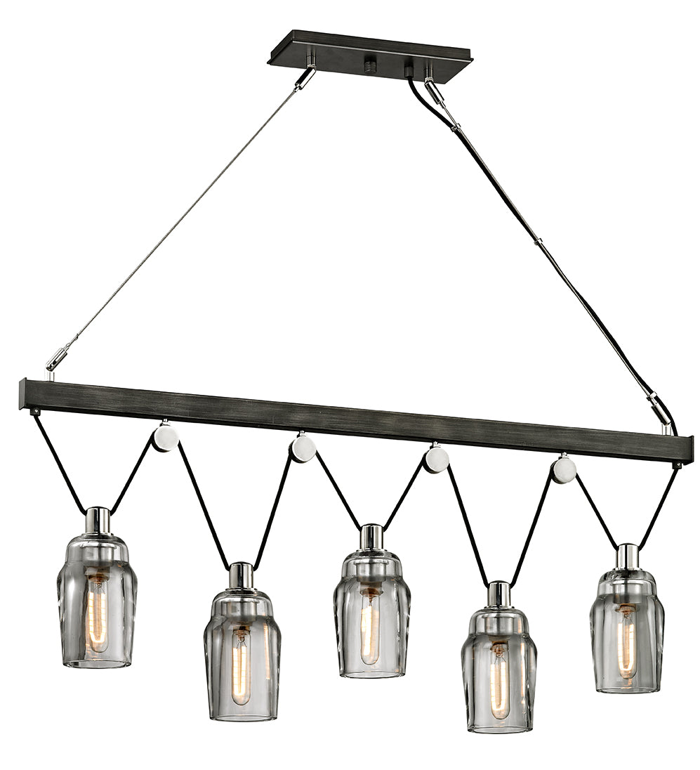 Troy Lighting Canada - Five Light Island Pendant - Citizen - Graphite And Polished Nickel- Union Lighting Luminaires Decor