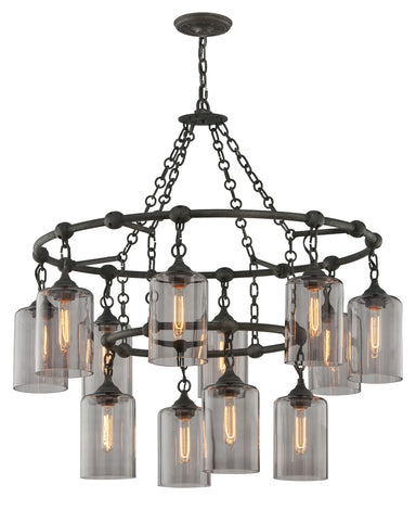 Troy Lighting Canada - 12 Light Chandelier - Gotham - Aged Pewter- Union Lighting Luminaires Decor