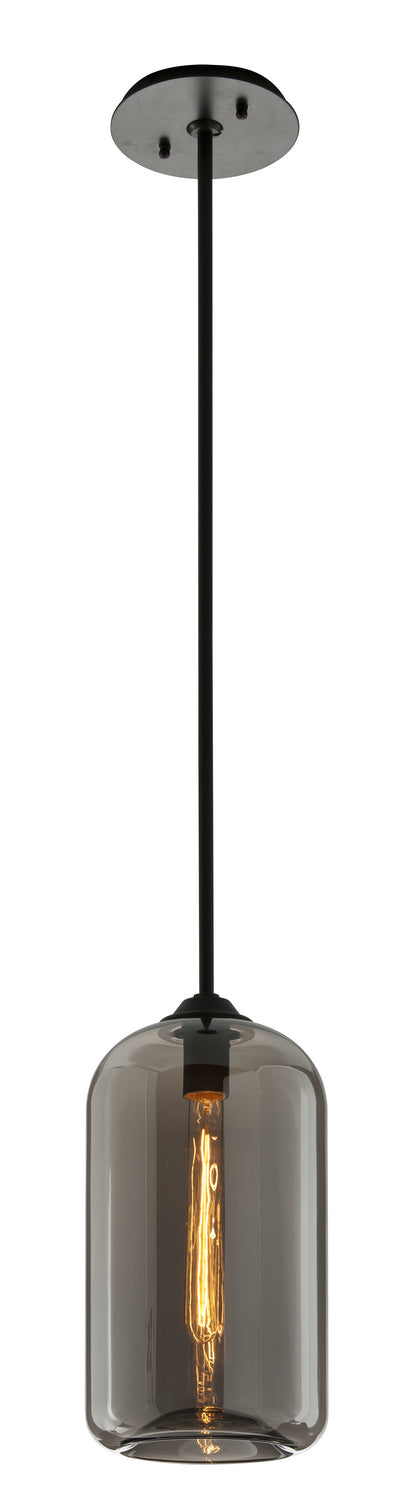 Troy Lighting Canada - One Light Pendant - District - Soft Black- Union Lighting Luminaires Decor