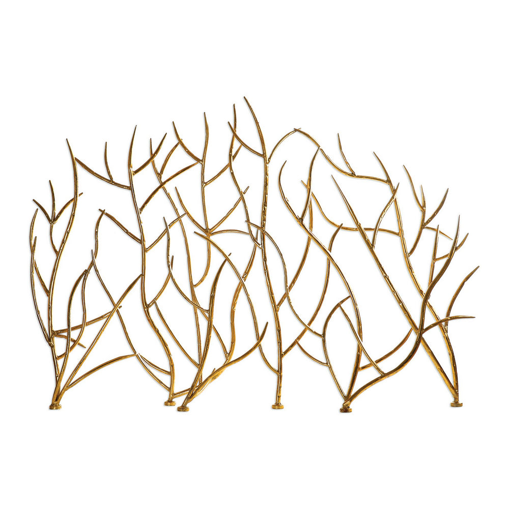 Uttermost - Fireplace Screen - Gold Branches - Bright Gold Leaf- Union Lighting Luminaires Decor