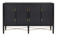 Currey and Company - Sideboard - Verona - Black Lacquered Linen/Champagne- Union Lighting Luminaires Decor