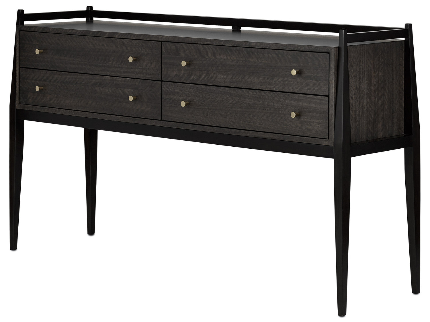 Currey and Company - Console Table - Selig - Dark Mink/Riverstone Gray/Polished Brass- Union Lighting Luminaires Decor