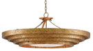 Currey and Company - Three Light Chandelier - Bunny Williams - Gold Leaf- Union Lighting Luminaires Decor