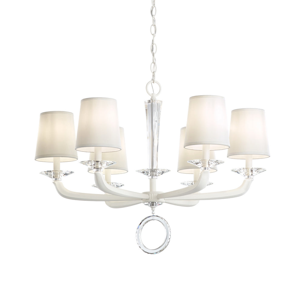 Schonbek - Six Light Chandelier - Emilea - White- Union Lighting Luminaires Decor