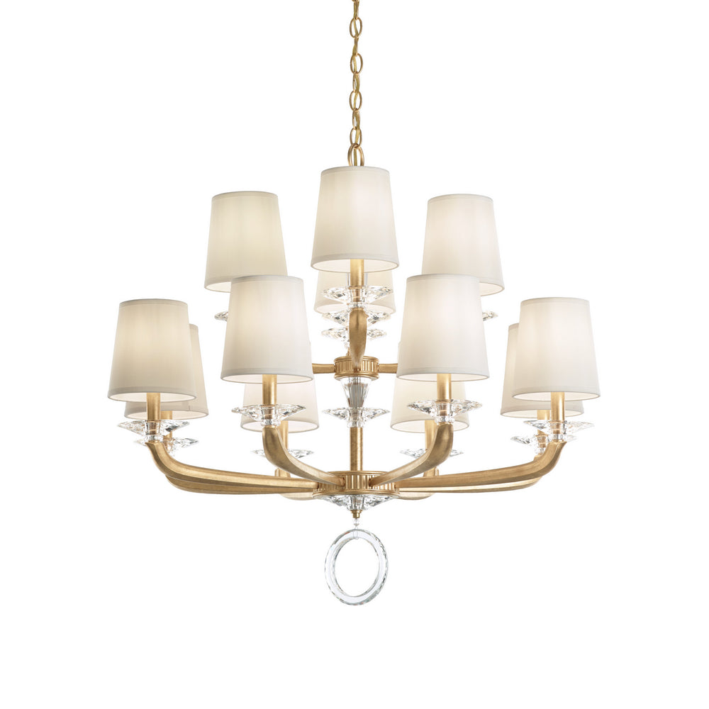 Schonbek - 12 Light Chandelier - Emilea - French Gold- Union Lighting Luminaires Decor