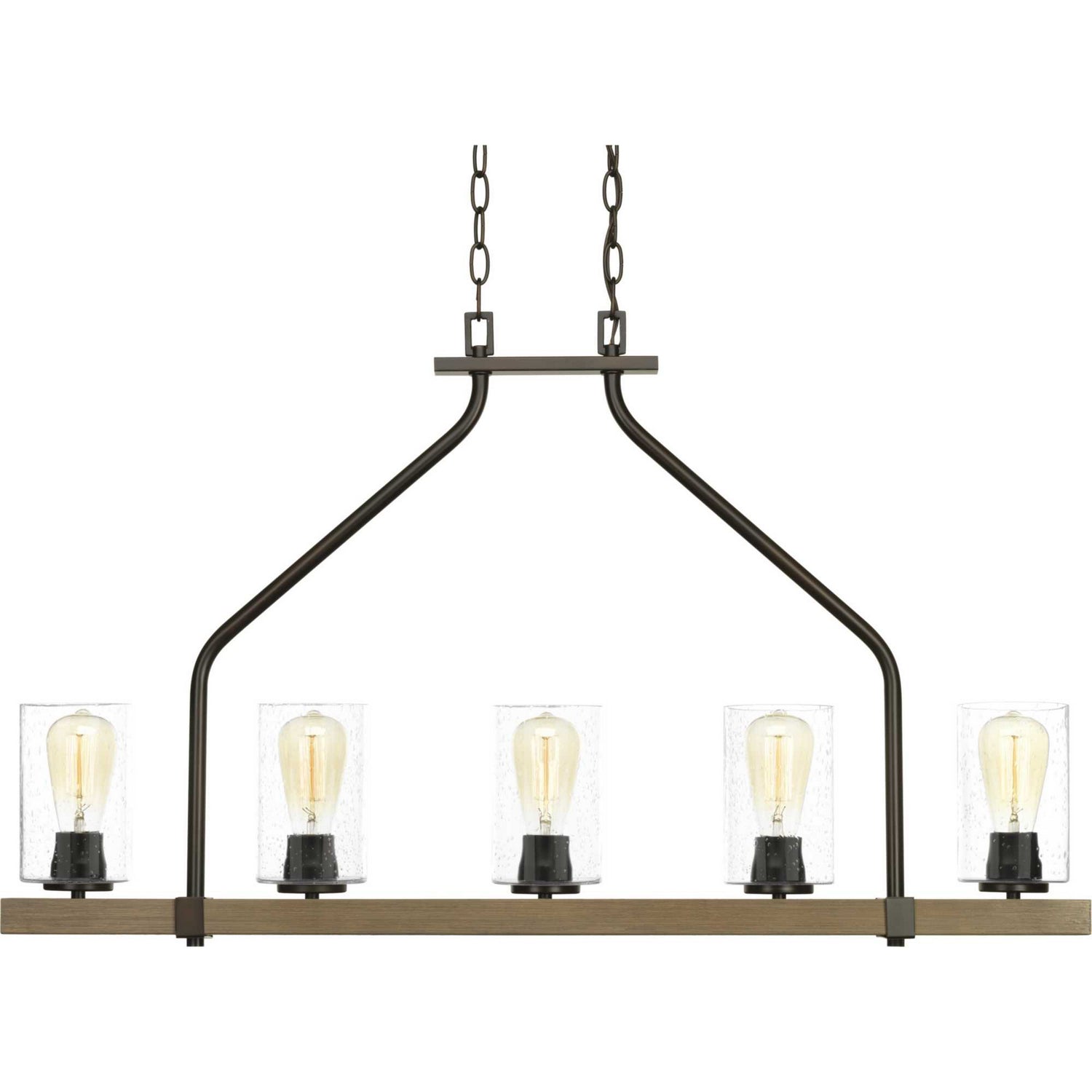 Progress Canada - Five Light Linear Chandelier - Barnes Mill - Antique Bronze- Union Lighting Luminaires Decor
