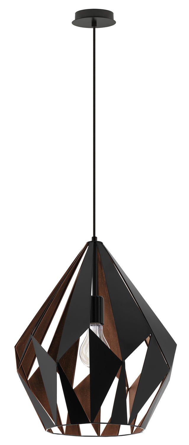 Eglo Canada - One Light Suspension - Carlton - Matte Black- Union Lighting Luminaires Decor