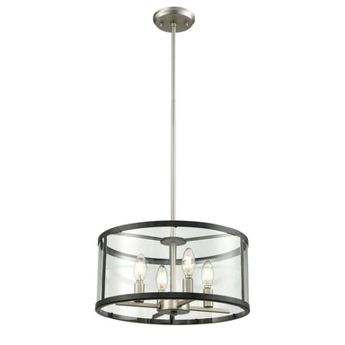 DVI Canada - Four Light Pendant - Downtown - Buffed Nickel And Graphite With Clear Glass- Union Lighting Luminaires Decor