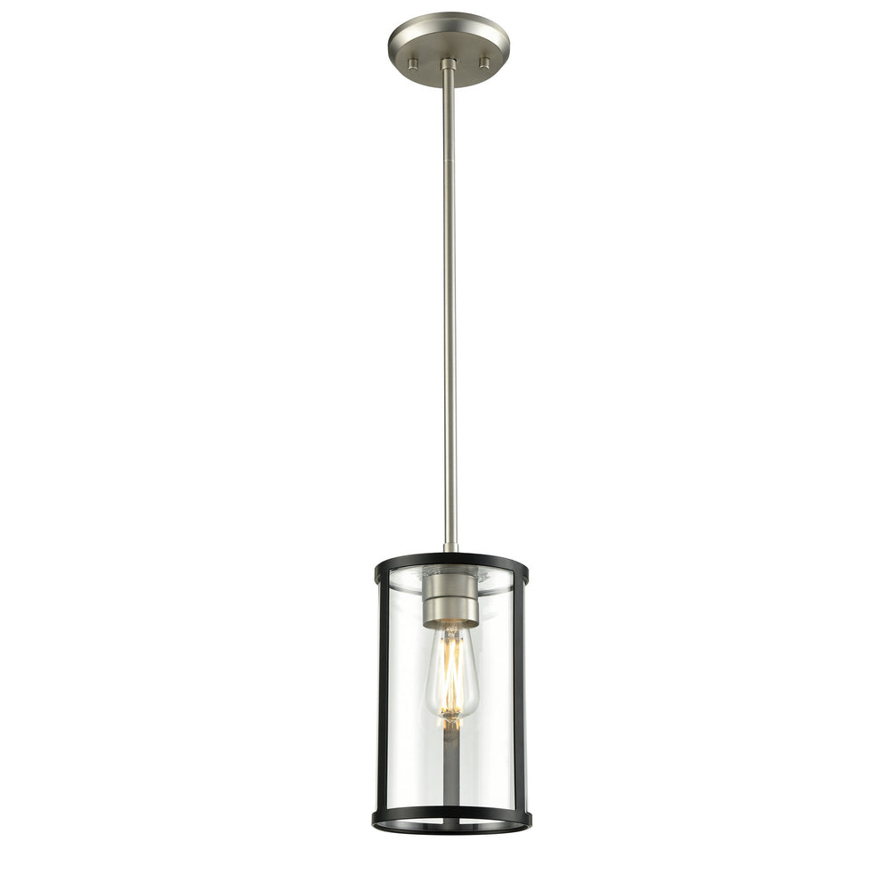 DVI Canada - One Light Pendant - Downtown - Buffed Nickel And Graphite With Clear Glass- Union Lighting Luminaires Decor