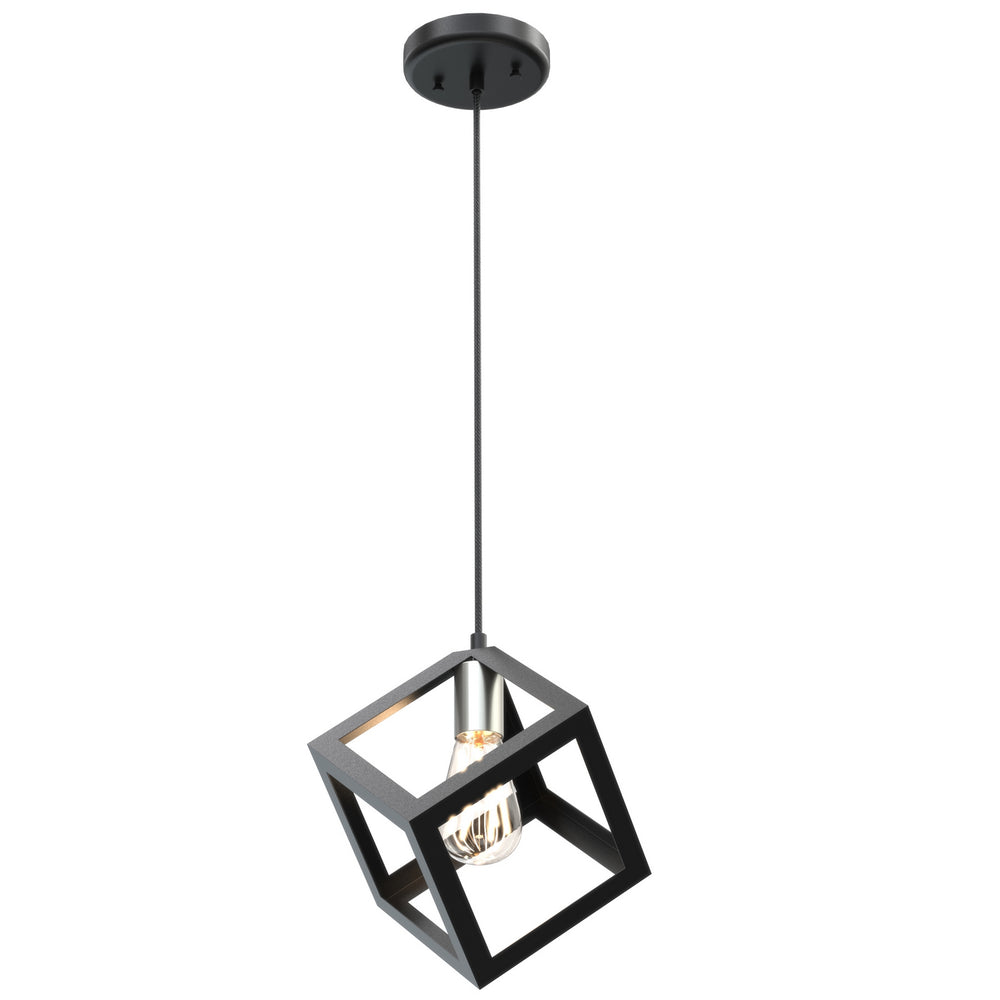 DVI Canada - One Light Pendant - Polygon - Satin Nickel And Graphite- Union Lighting Luminaires Decor