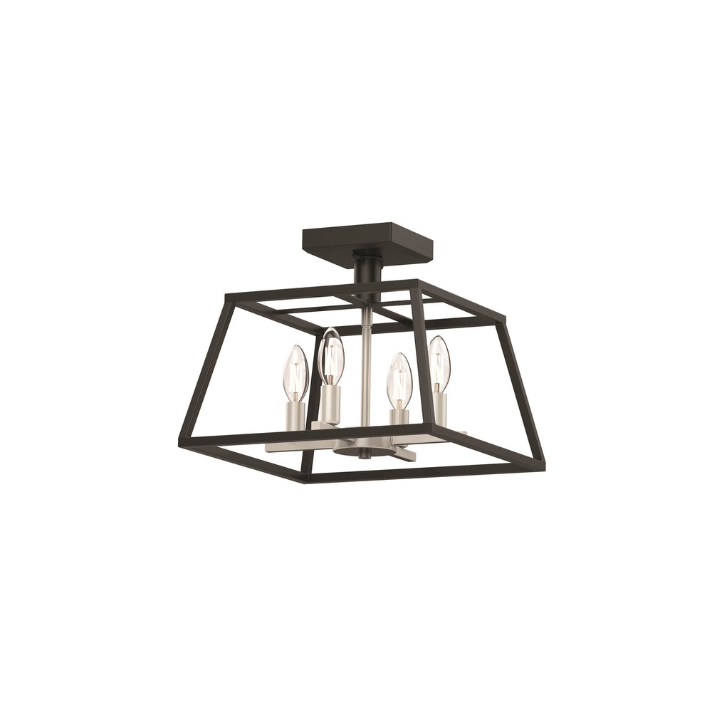 DVI Canada - Four Light Semi-Flush Mount - Laurentian - Satin Nickel/Graphite- Union Lighting Luminaires Decor