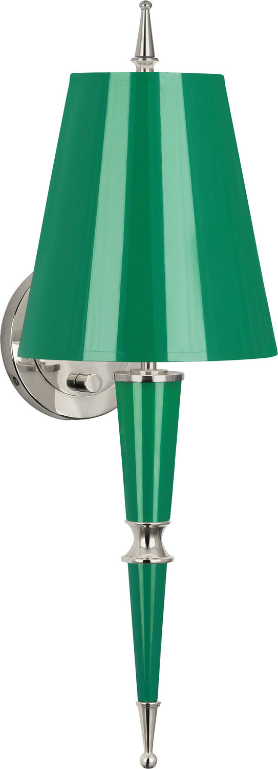 Robert Abbey - One Light Wall Sconce - Jonathan Adler Versailles - Emerald Lacquered Paint w/Polished Nickel- Union Lighting Luminaires Decor