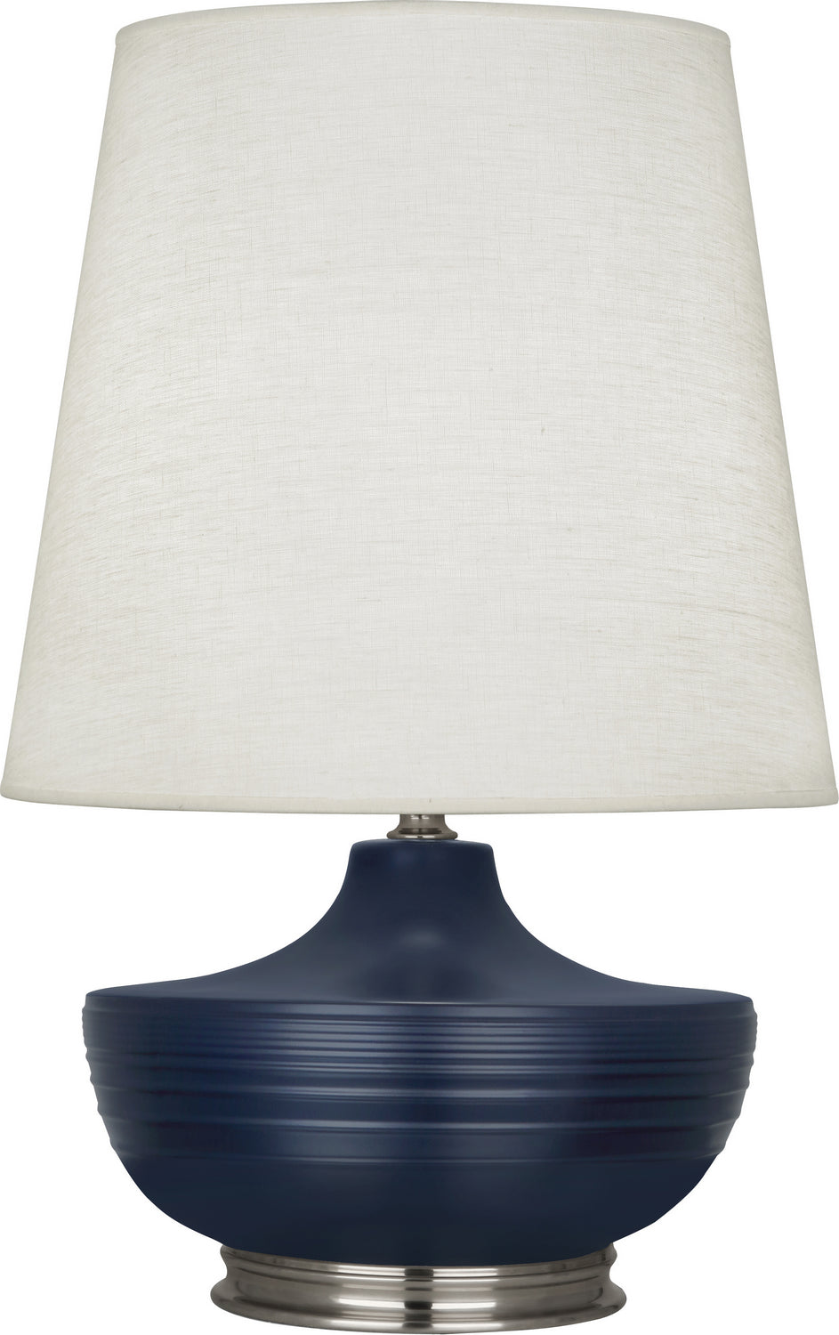 Robert Abbey - One Light Table Lamp - Michael Berman Nolan - Matte Midnight Blue Glazed Ceramic and Dark Antique Nickel- Union Lighting Luminaires Decor