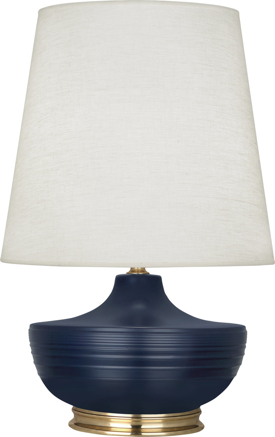 Robert Abbey - One Light Table Lamp - Michael Berman Nolan - Matte Midnight Blue Glazed Ceramic and Modern Brass- Union Lighting Luminaires Decor