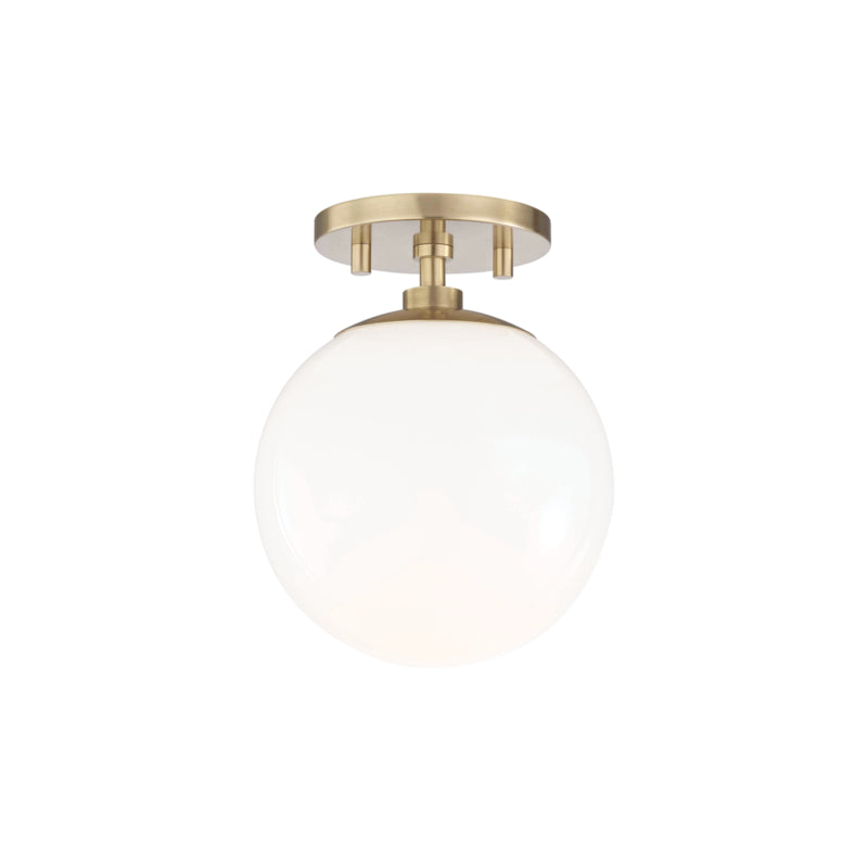 Mitzi - One Light Semi Flush Mount - Stella - Aged Brass- Union Lighting Luminaires Decor