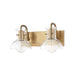 Mitzi - Two Light Bath and Vanity - Riley - Aged Brass- Union Lighting Luminaires Decor