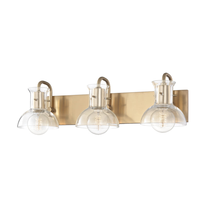 Mitzi - Three Light Bath and Vanity - Riley - Aged Brass- Union Lighting Luminaires Decor