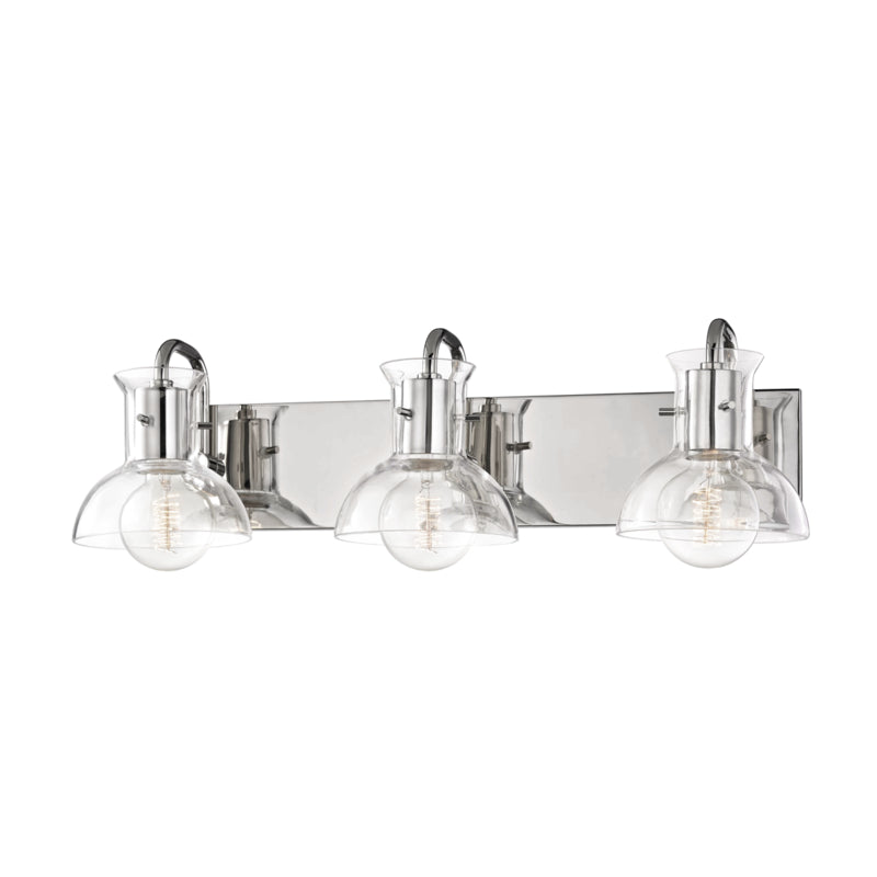 Mitzi - Three Light Bath and Vanity - Riley - Polished Nickel- Union Lighting Luminaires Decor