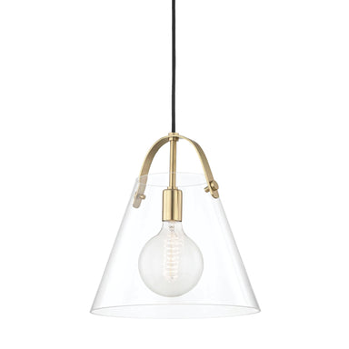 Mitzi Canada - One Light Pendant - Karin - Aged Brass- Union Lighting Luminaires Decor