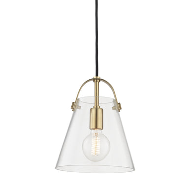 Mitzi Canada - One Light Pendant - Karin - Aged Brass- Union Lighting Luminaires Decor