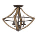 Quoizel - Three Light Semi Flush Mount - Shire - Rustic Black- Union Lighting Luminaires Decor