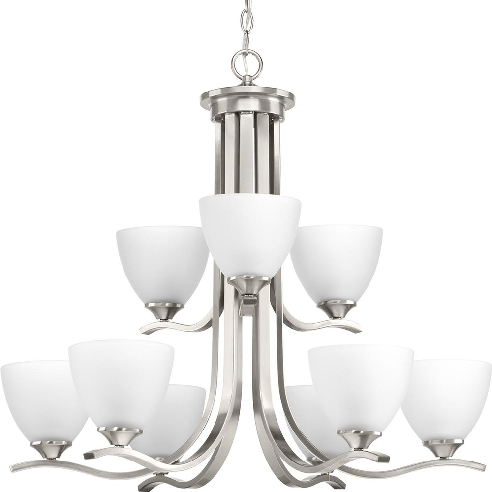 Progress Canada - Nine Light Chandelier - Laird - Brushed Nickel- Union Lighting Luminaires Decor