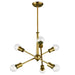 Kichler Canada - Six Light Chandelier - Armstrong - Natural Brass- Union Lighting Luminaires Decor