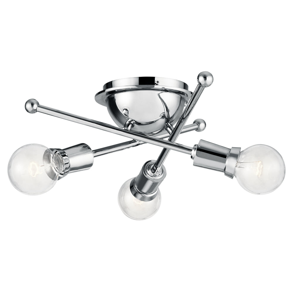Kichler Canada - Three Light Flush Mount - Armstrong - Chrome- Union Lighting Luminaires Decor