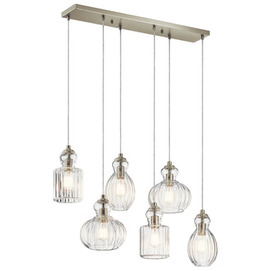 Kichler Canada - Six Light Linear Chandelier - Riviera - Brushed Nickel- Union Lighting Luminaires Decor