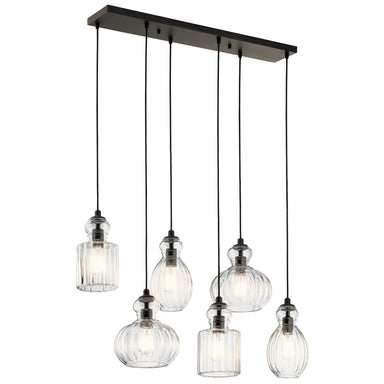 Kichler Canada - Six Light Linear Chandelier - Riviera - Olde Bronze- Union Lighting Luminaires Decor