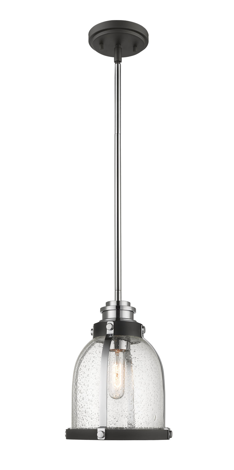 Z-Lite Canada - One Light Mini Pendant - Burren - Matte Black / Chrome- Union Lighting Luminaires Decor