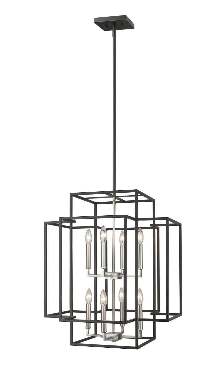 Z-Lite Canada - Eight Light Pendant - Titania - Black / Brushed Nickel- Union Lighting Luminaires Decor