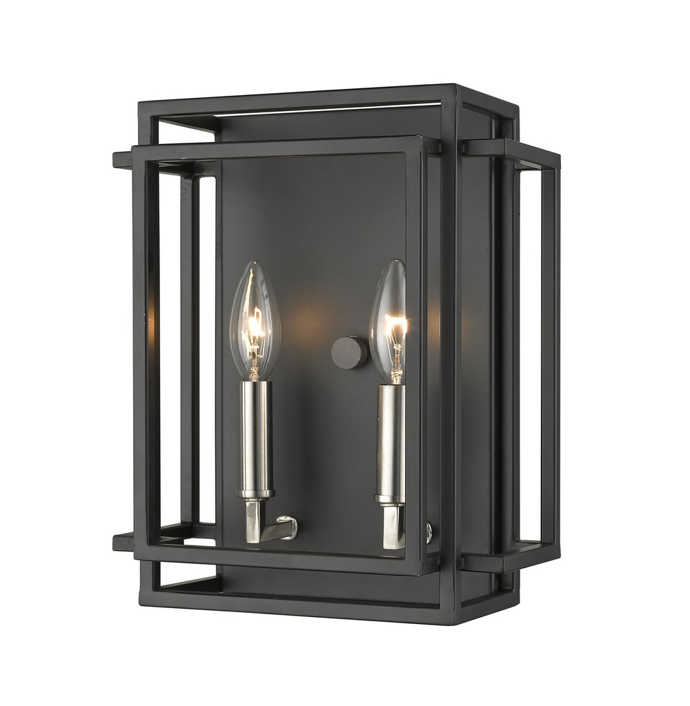 Z-Lite Canada - Two Light Wall Sconce - Titania - Black / Brushed Nickel- Union Lighting Luminaires Decor
