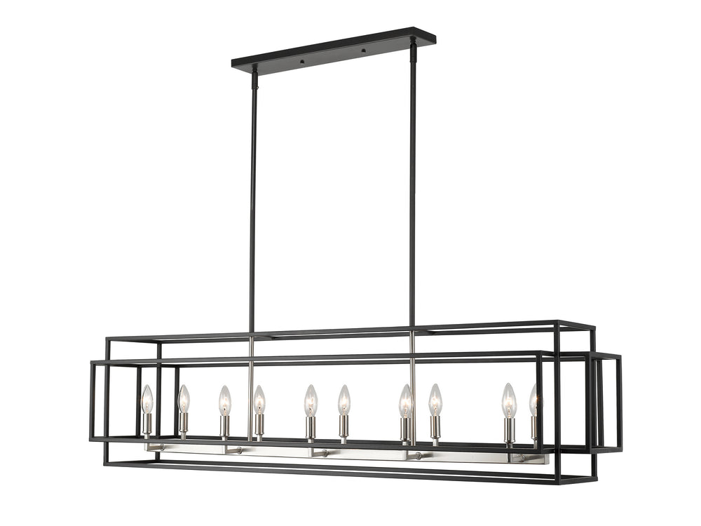 Z-Lite Canada - Ten Light Island Pendant - Titania - Black / Brushed Nickel- Union Lighting Luminaires Decor