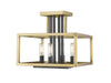 Z-Lite Canada - Four Light Semi Flush Mount - Quadra - Olde Brass / Bronze- Union Lighting Luminaires Decor