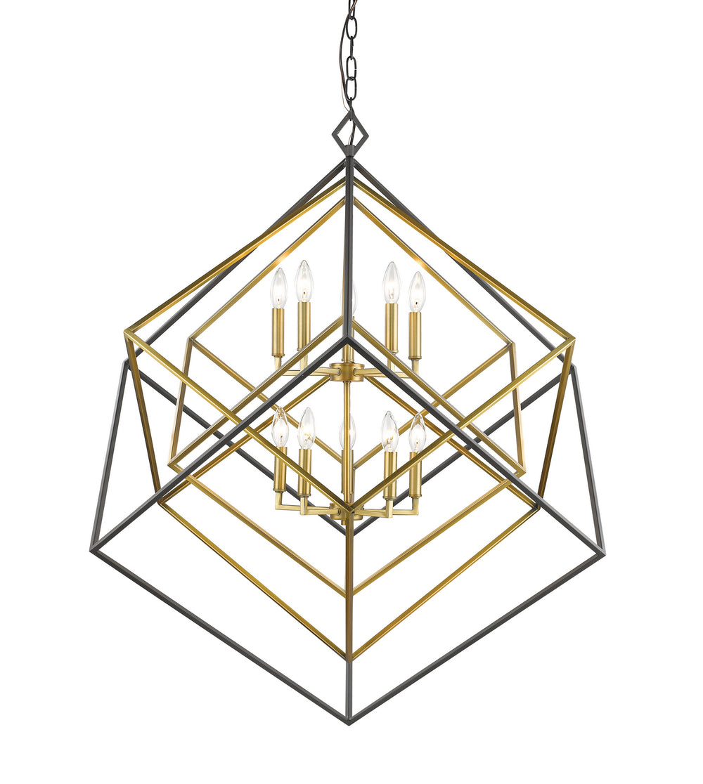 Z-Lite Canada - Ten Light Chandelier - Euclid - Olde Brass / Bronze- Union Lighting Luminaires Decor