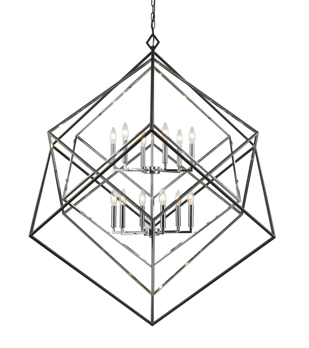 Z-Lite Canada - 12 Light Chandelier - Euclid - Chrome / Matte Black- Union Lighting Luminaires Decor