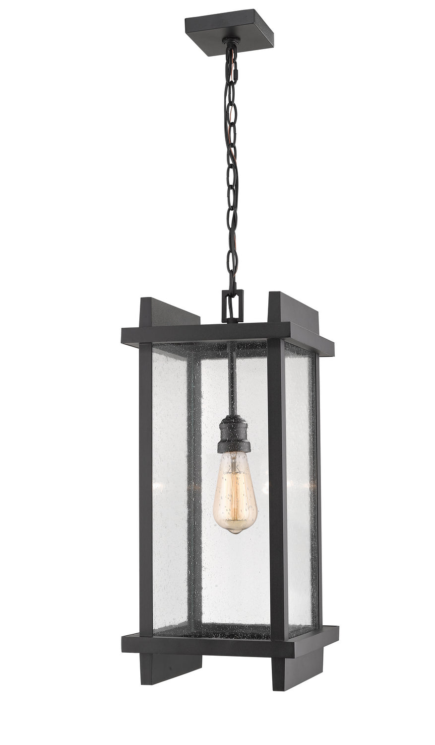 Z-Lite Canada - One Light Outdoor Chain Mount Ceiling Fixture - Fallow - Black- Union Lighting Luminaires Decor