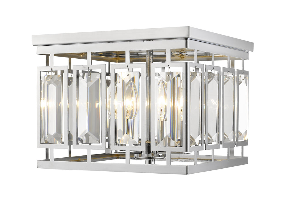 Z-Lite Canada - Four Light Flush Mount - Mersesse - Chrome- Union Lighting Luminaires Decor