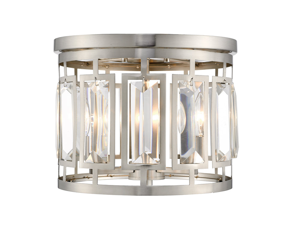 Z-Lite Canada - Three Light Flush Mount - Mersesse - Brushed Nickel- Union Lighting Luminaires Decor