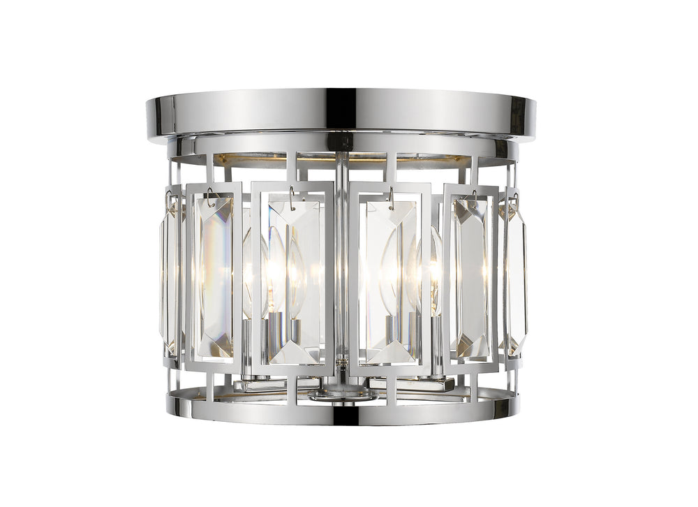 Z-Lite Canada - Three Light Flush Mount - Mersesse - Chrome- Union Lighting Luminaires Decor